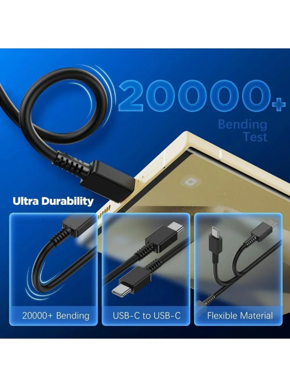 45W Fast Charging Block & 10ft USB-C Cable for Android & iPhone Devices